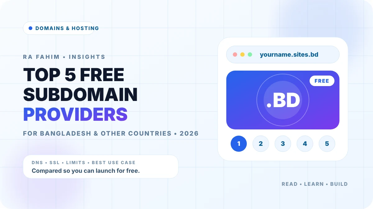 Top 5 Free Subdomain Providers for Bangladesh & Other Countries (2026 Guide)